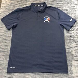 Nike Golf Dri Fit Polo The Challenge Pradera Blue Medium Short Sleeve Shirt